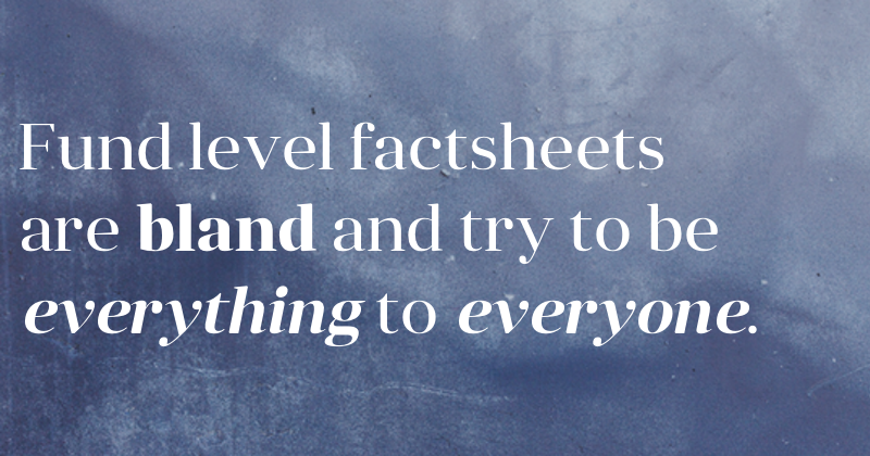 4 reasons to stop producing fund level factsheets
